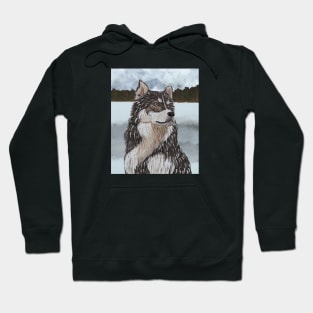 Husky dog portrait Hoodie